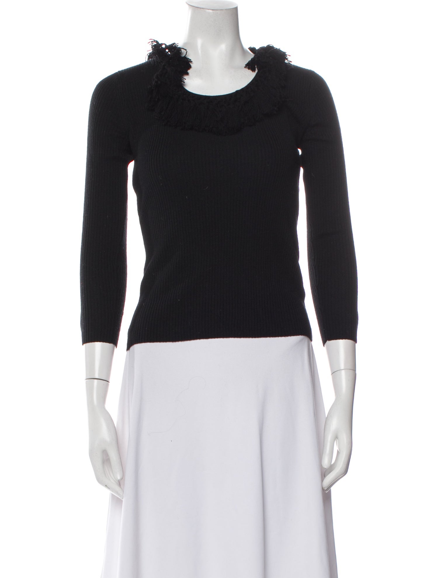 Alexis Mabille Wool Bateau Neckline Top