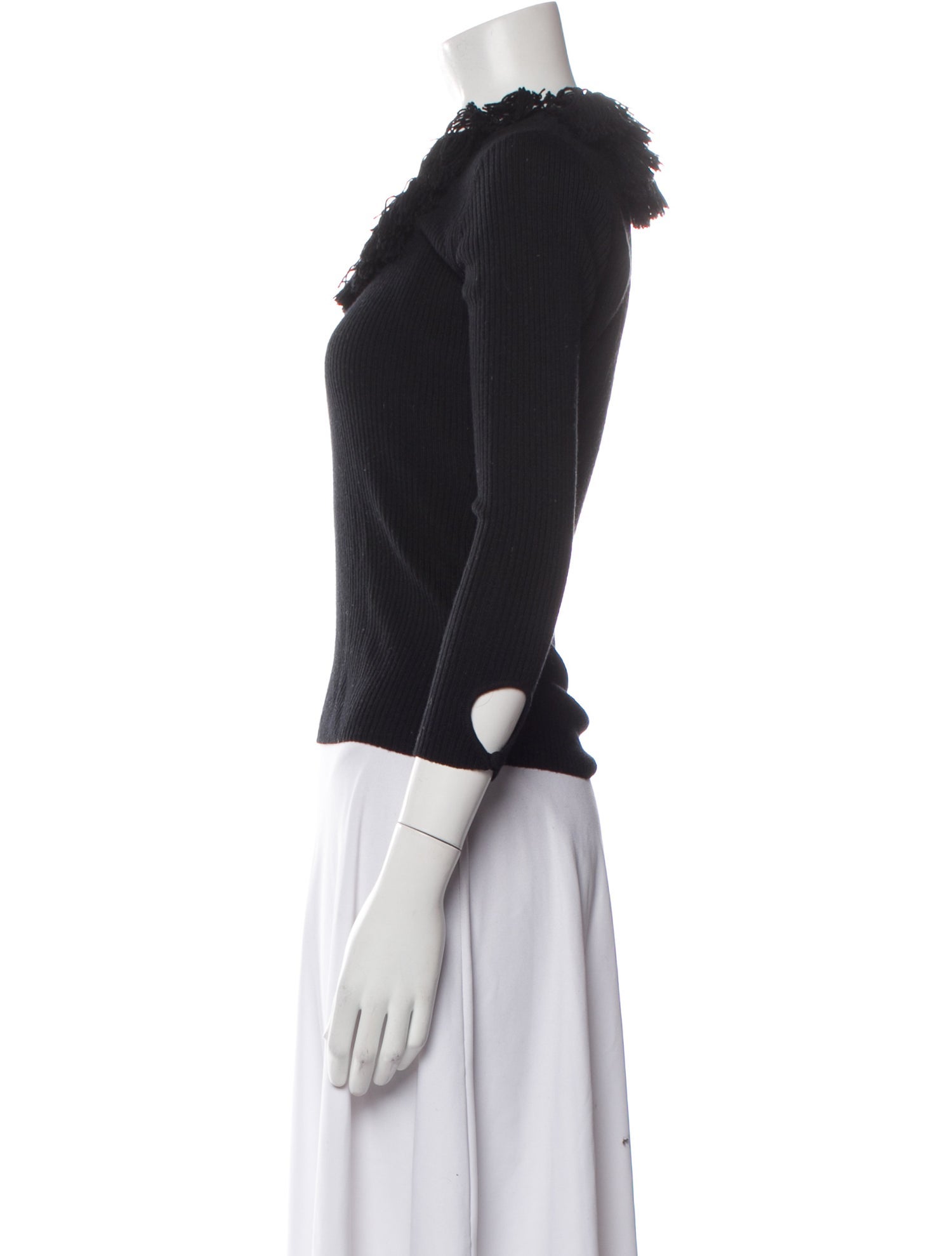 Alexis Mabille Wool Bateau Neckline Top