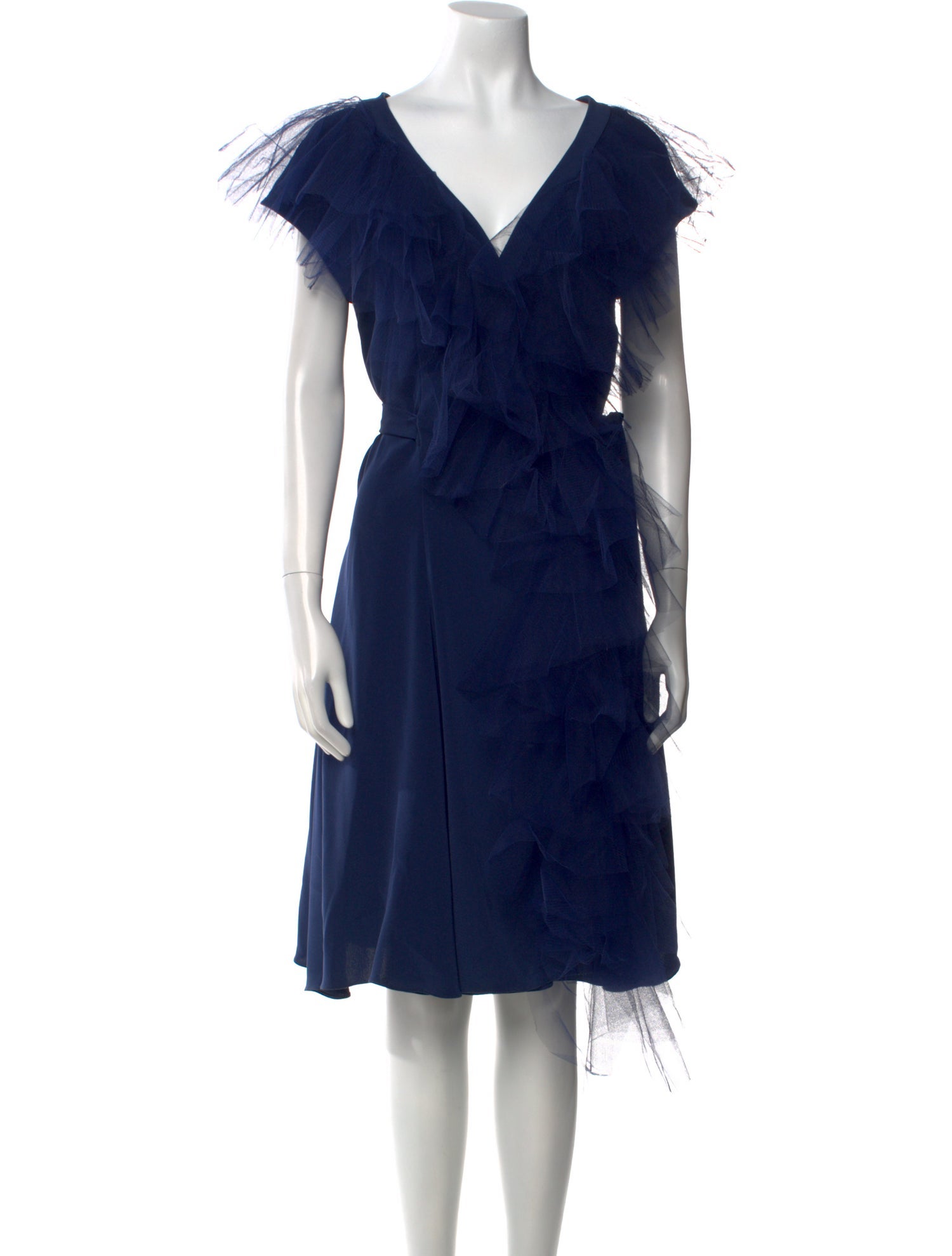 Alexis Mabille V-Neck Midi Length Dress