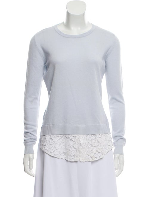 Altuzarra Lace-Trimmed Lightweight Sweater blue