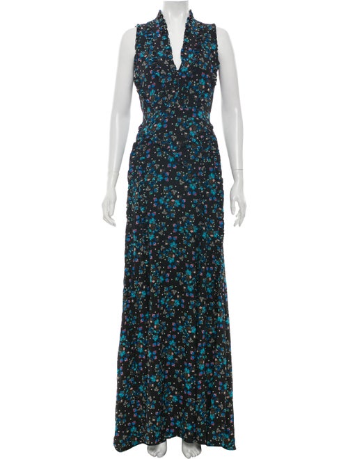 Altuzarra Sleeveless Printed Maxi Dress Black