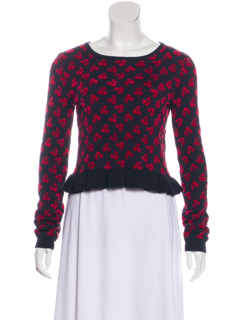 Altuzarra Flocked Cropped Sweater Black