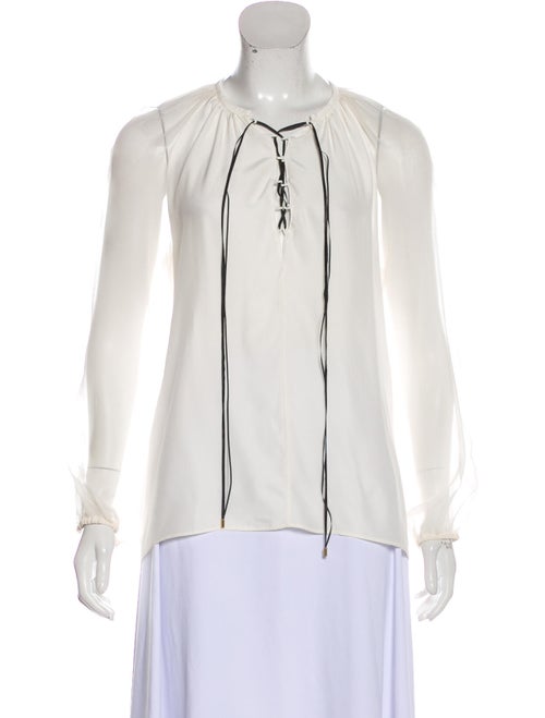 Altuzarra Silk Crew Neck Blouse White