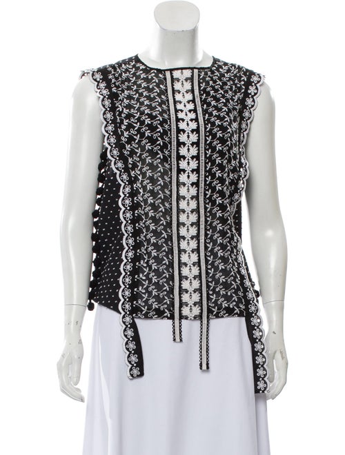 Altuzarra 2018 Crochet-Trim Blouse Black