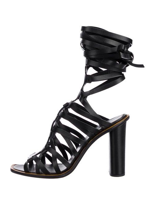 Altuzarra Caged Lace-Up Sandals Black