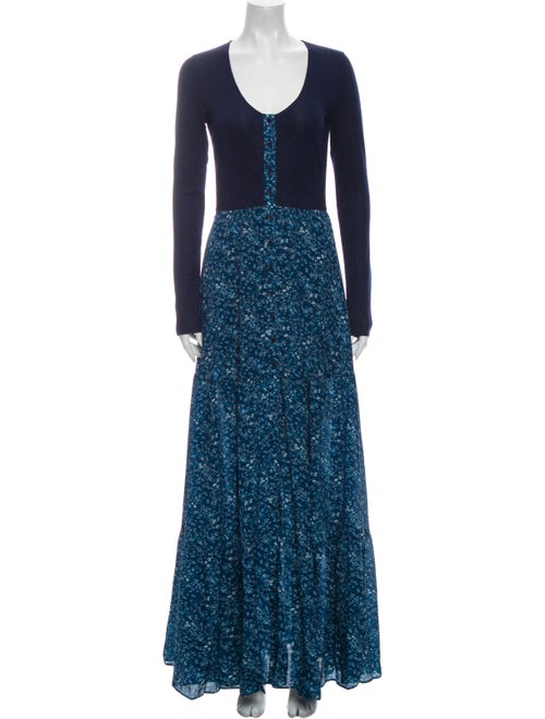 Altuzarra Silk Long Dress Blue
