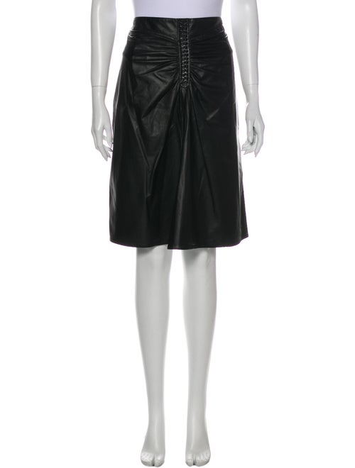Altuzarra Leather Knee-Length Skirt Black