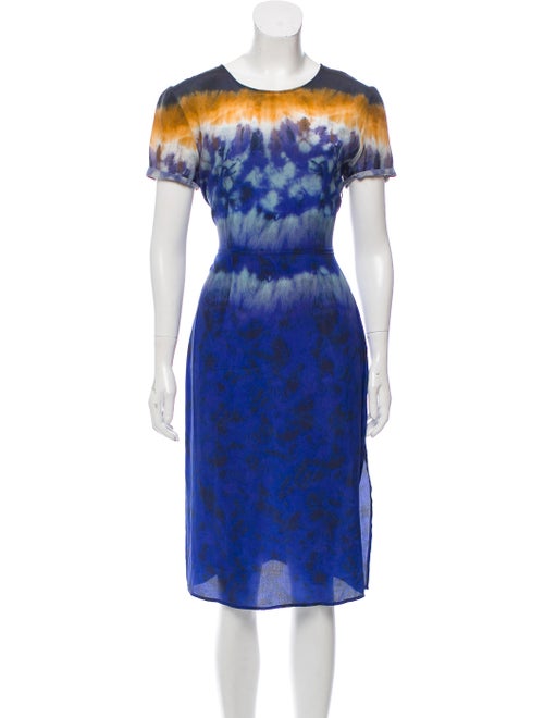Altuzarra Printed Short Sleeve Midi Dress Blue