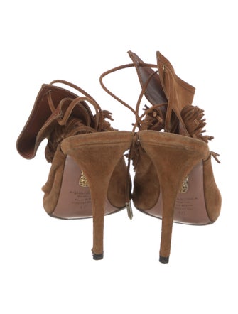 Altuzarra Suede Fringe Trim Accent Sandals