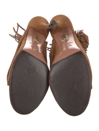 Altuzarra Suede Fringe Trim Accent Sandals