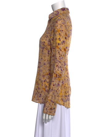 Altuzarra Silk Floral Print Button-Up Top