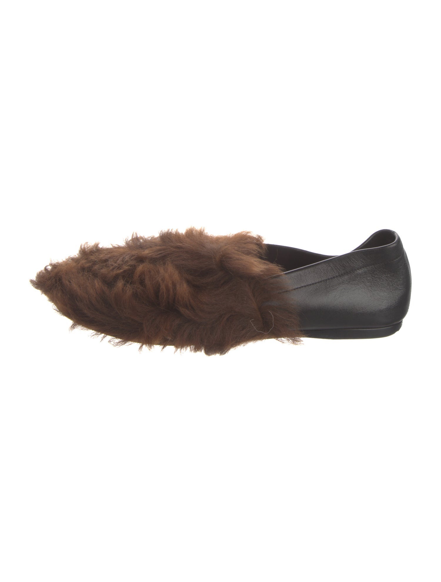 Altuzarra Leather Fur Trim Ballet Flats