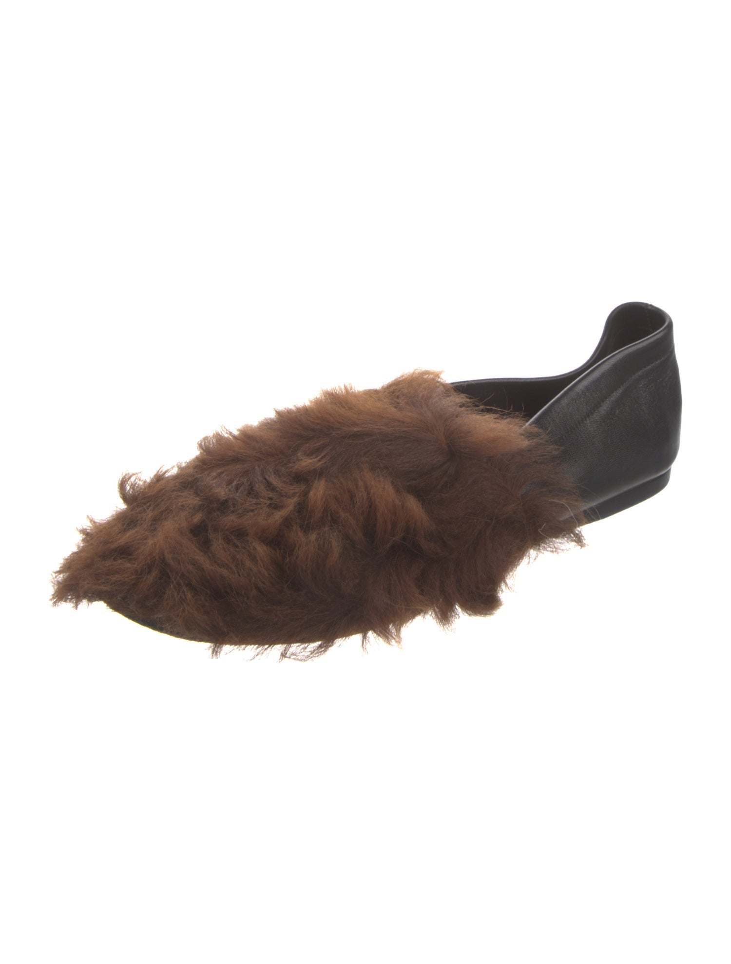 Altuzarra Leather Fur Trim Ballet Flats