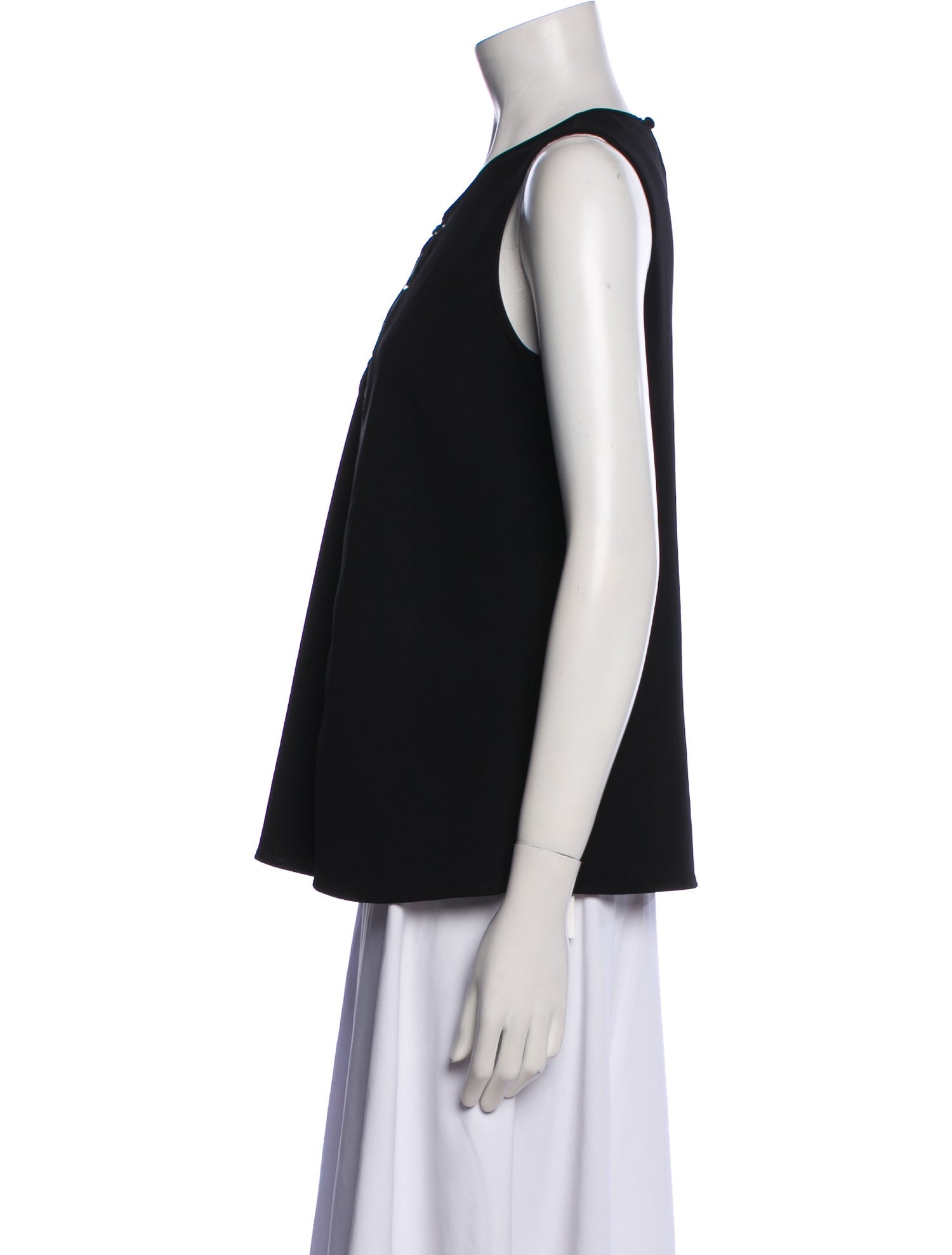 Altuzarra Crew Neck Sleeveless Button-Up Top