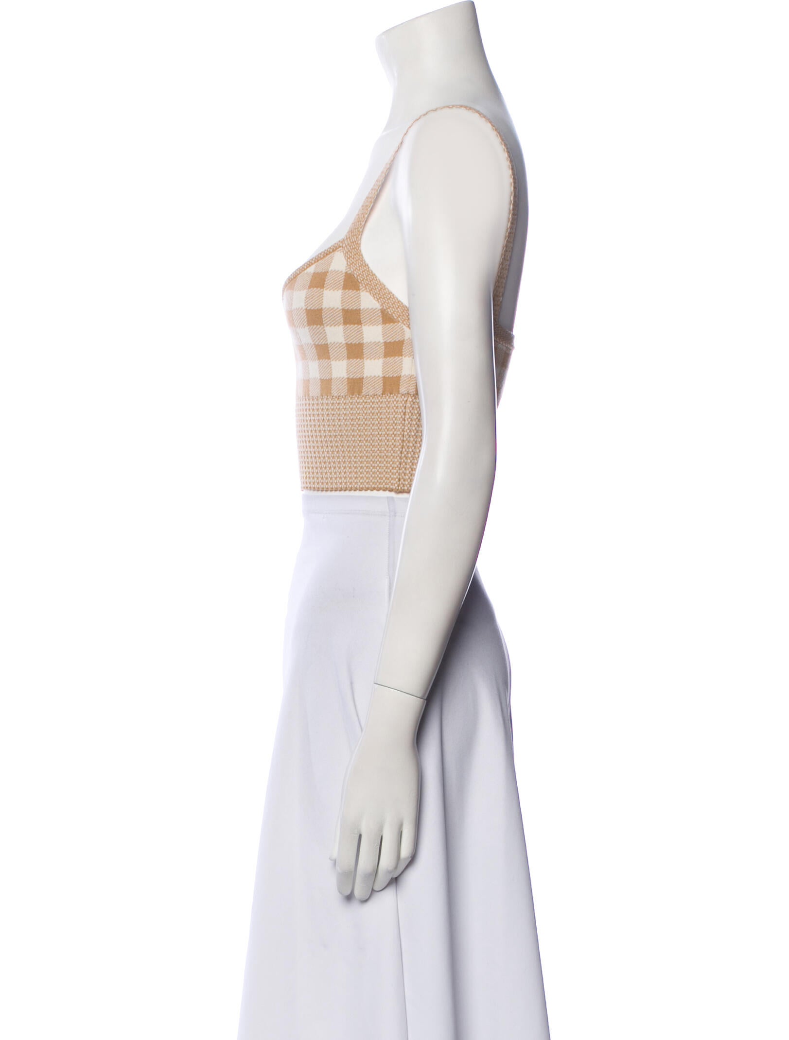 Altuzarra Plaid Print V-Neck Crop Top