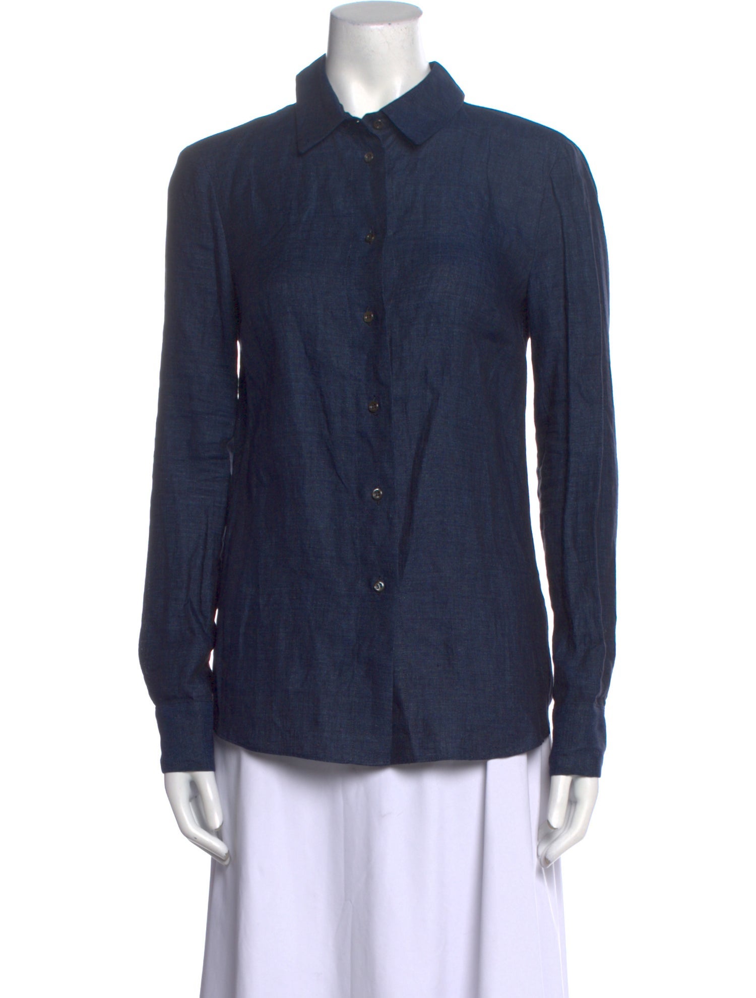 Altuzarra Linen Long Sleeve Button-Up Top