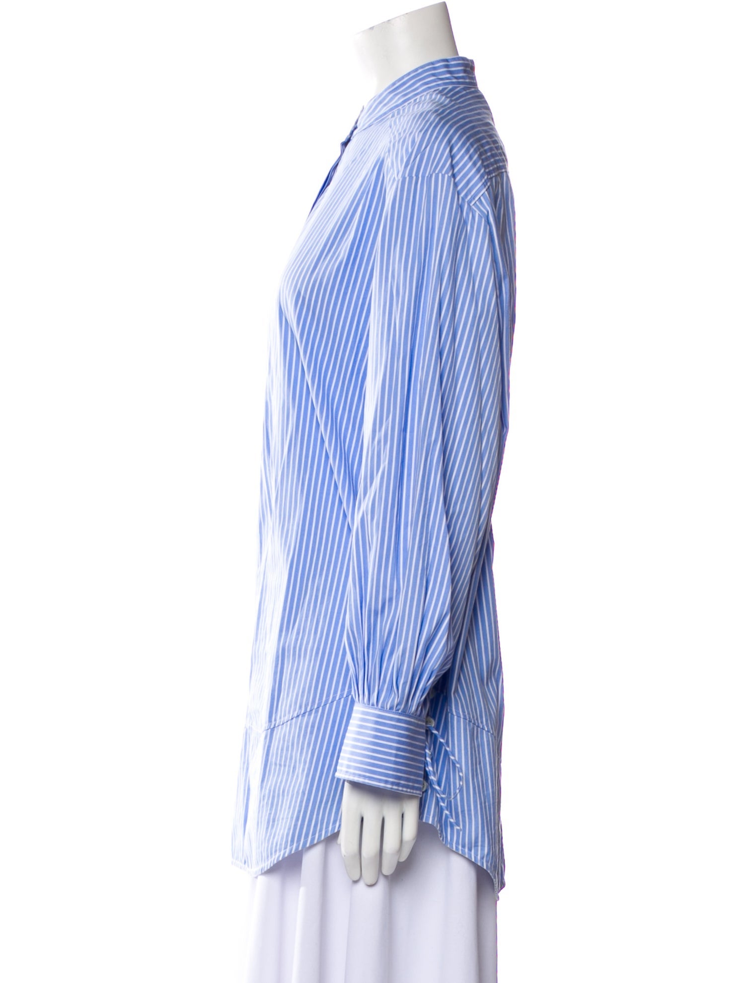 Altuzarra Striped Mock Neck Button-Up Top w/ Tags