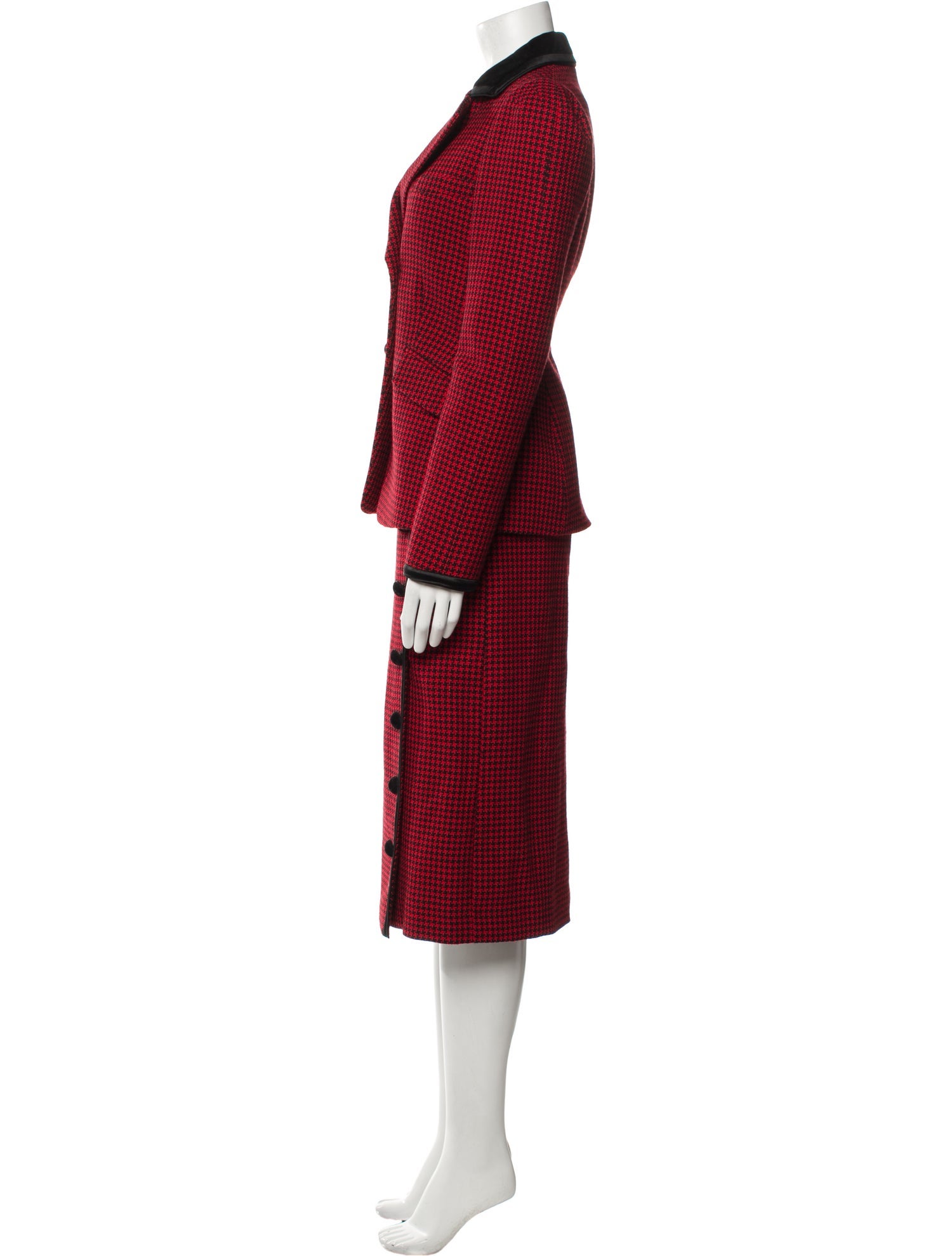 Altuzarra Virgin Wool Plaid Print Skirt Suit