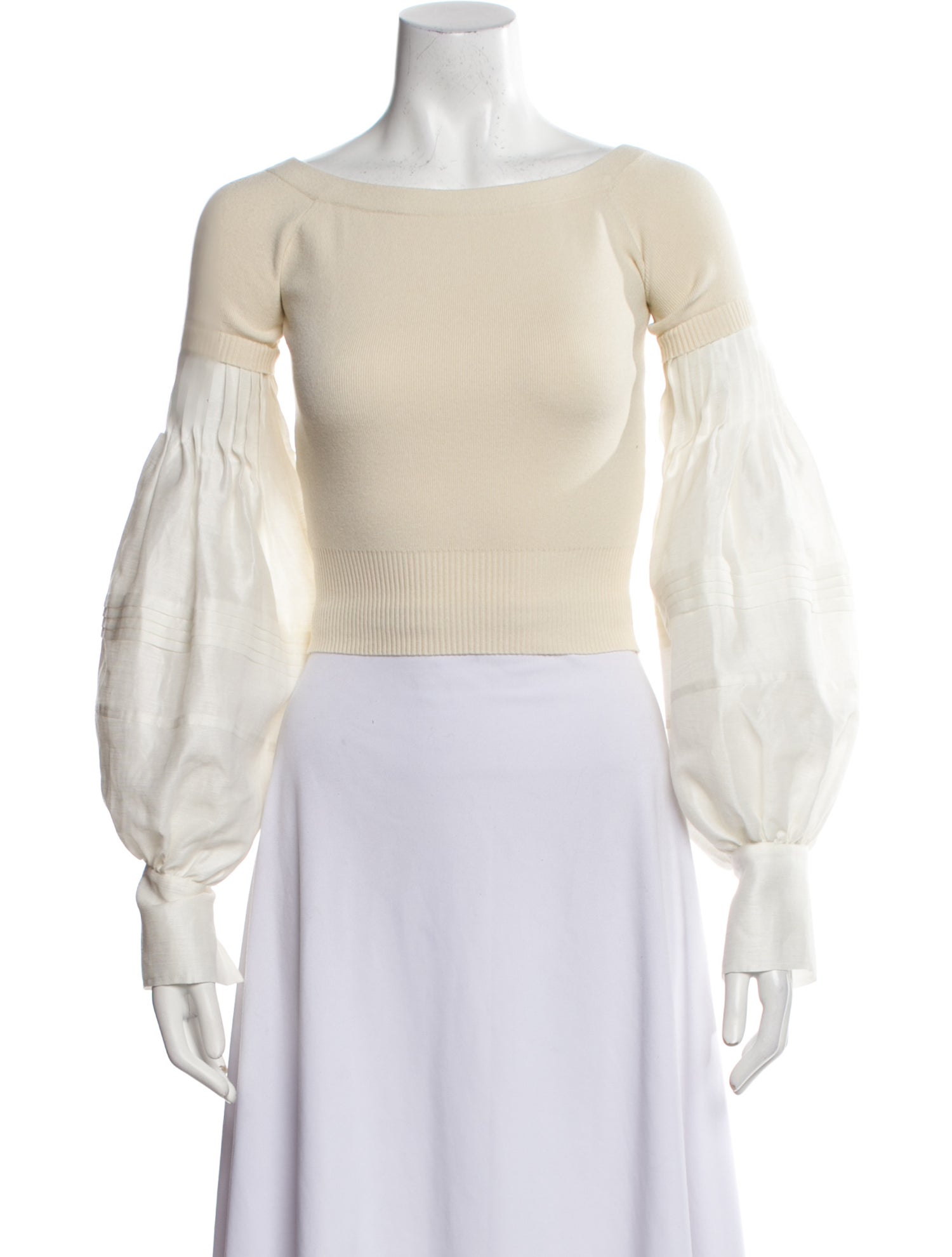 Altuzarra Bateau Neckline Long Sleeve Crop Top w/ Tags