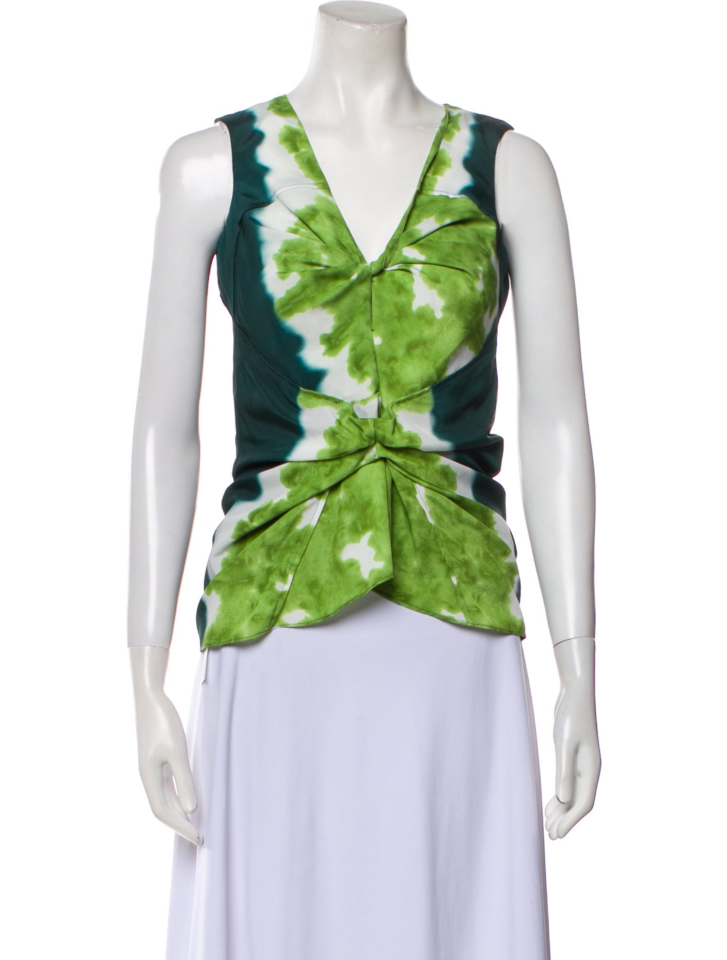 Altuzarra Tie-Dye Print V-Neck Top