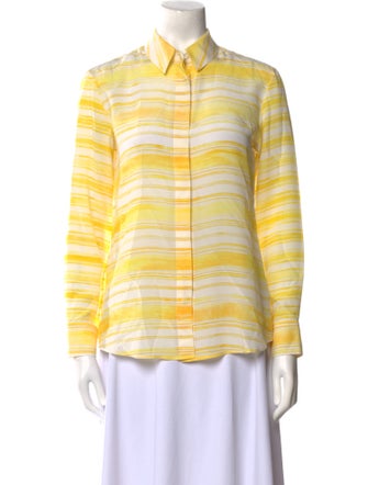 Altuzarra Silk Striped Button-Up Top