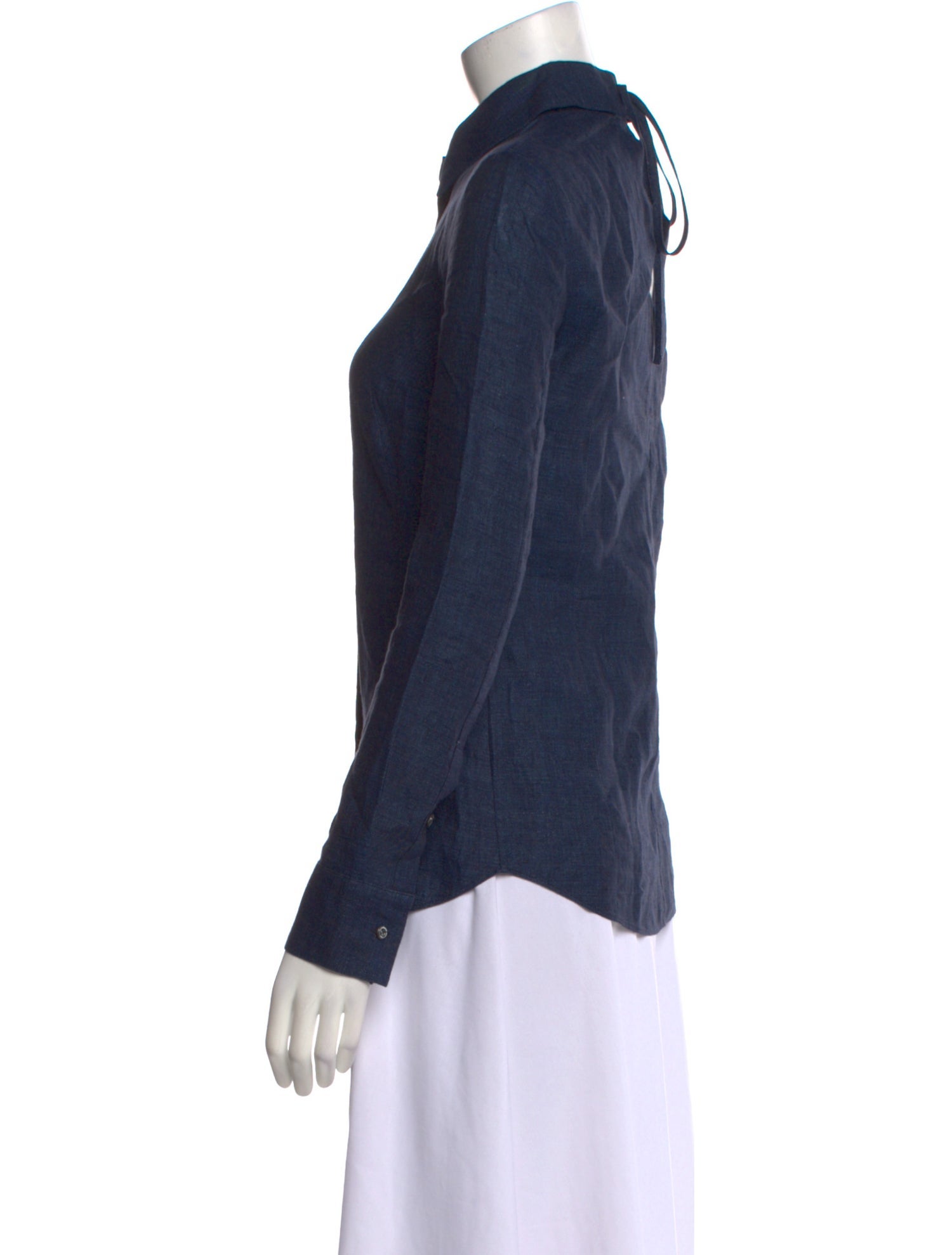 Altuzarra Linen Long Sleeve Button-Up Top