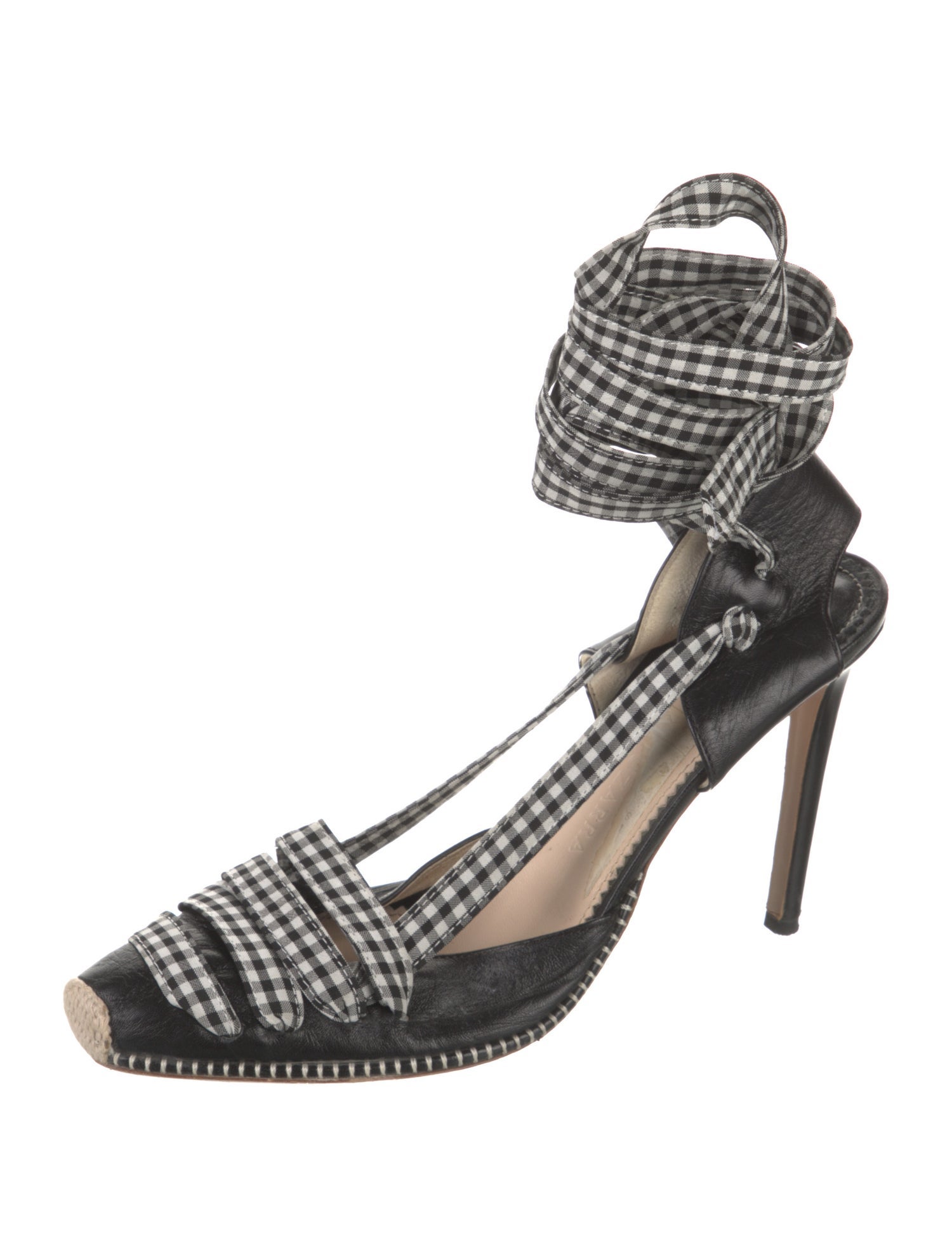 Altuzarra Leather Plaid Print D'Orsay Pumps