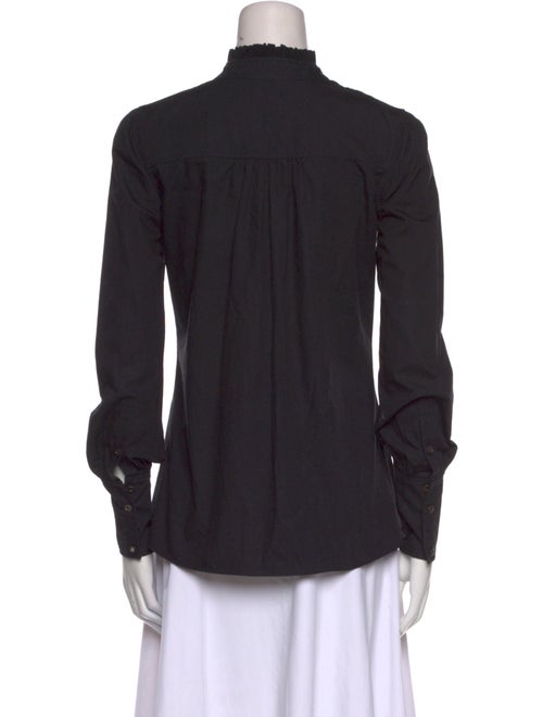 Altuzarra Mock Neck Long Sleeve Button-Up Top