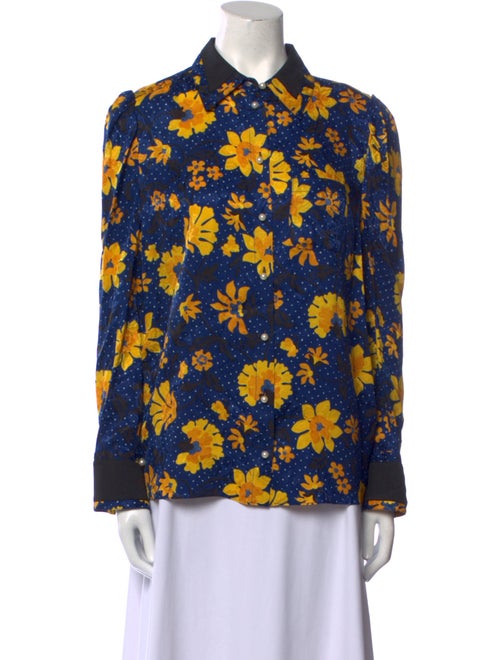 Altuzarra Silk Floral Print Button-Up Top
