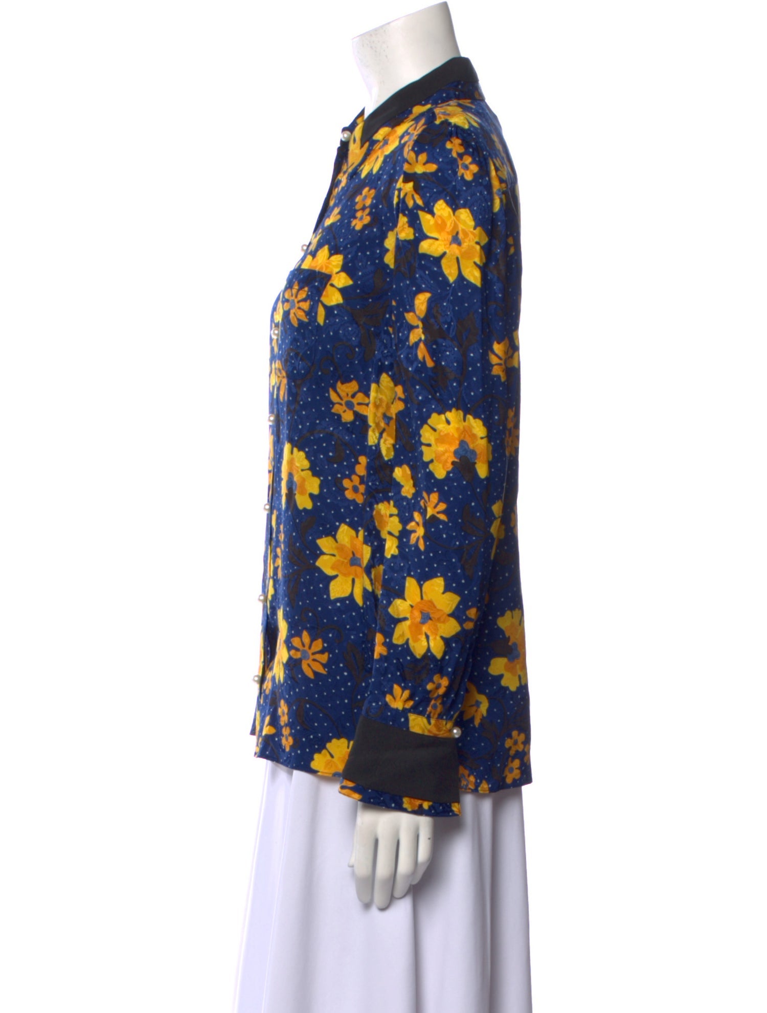 Altuzarra Silk Floral Print Button-Up Top