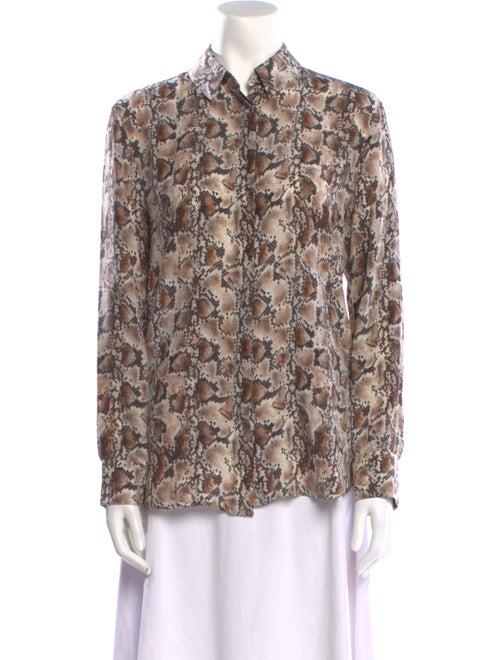 Altuzarra Silk Animal Print Button-Up Top