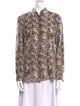Altuzarra Silk Animal Print Button-Up Top