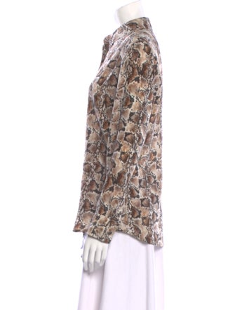 Altuzarra Silk Animal Print Button-Up Top