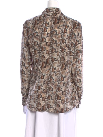 Altuzarra Silk Animal Print Button-Up Top