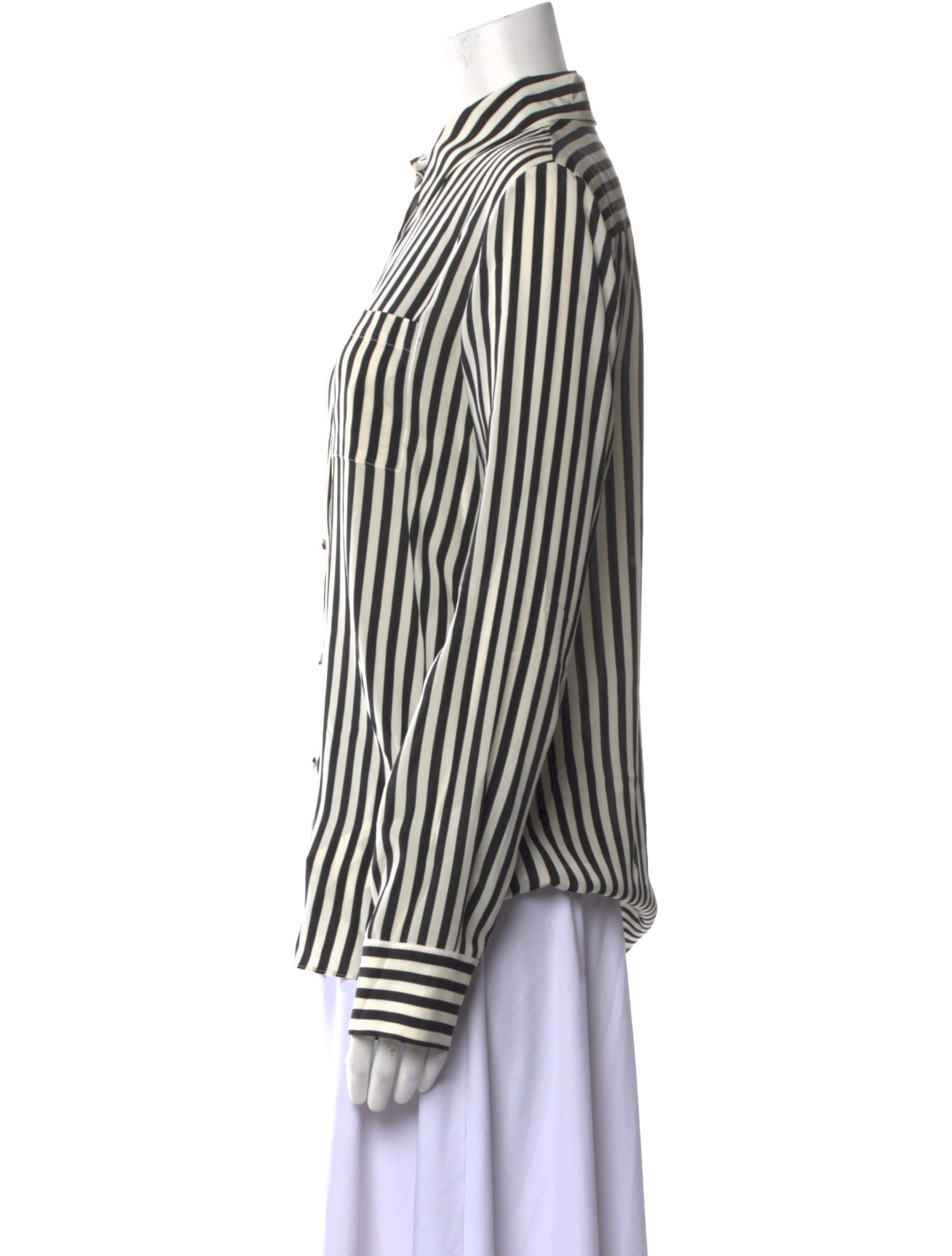 Altuzarra Silk Striped Button-Up Top