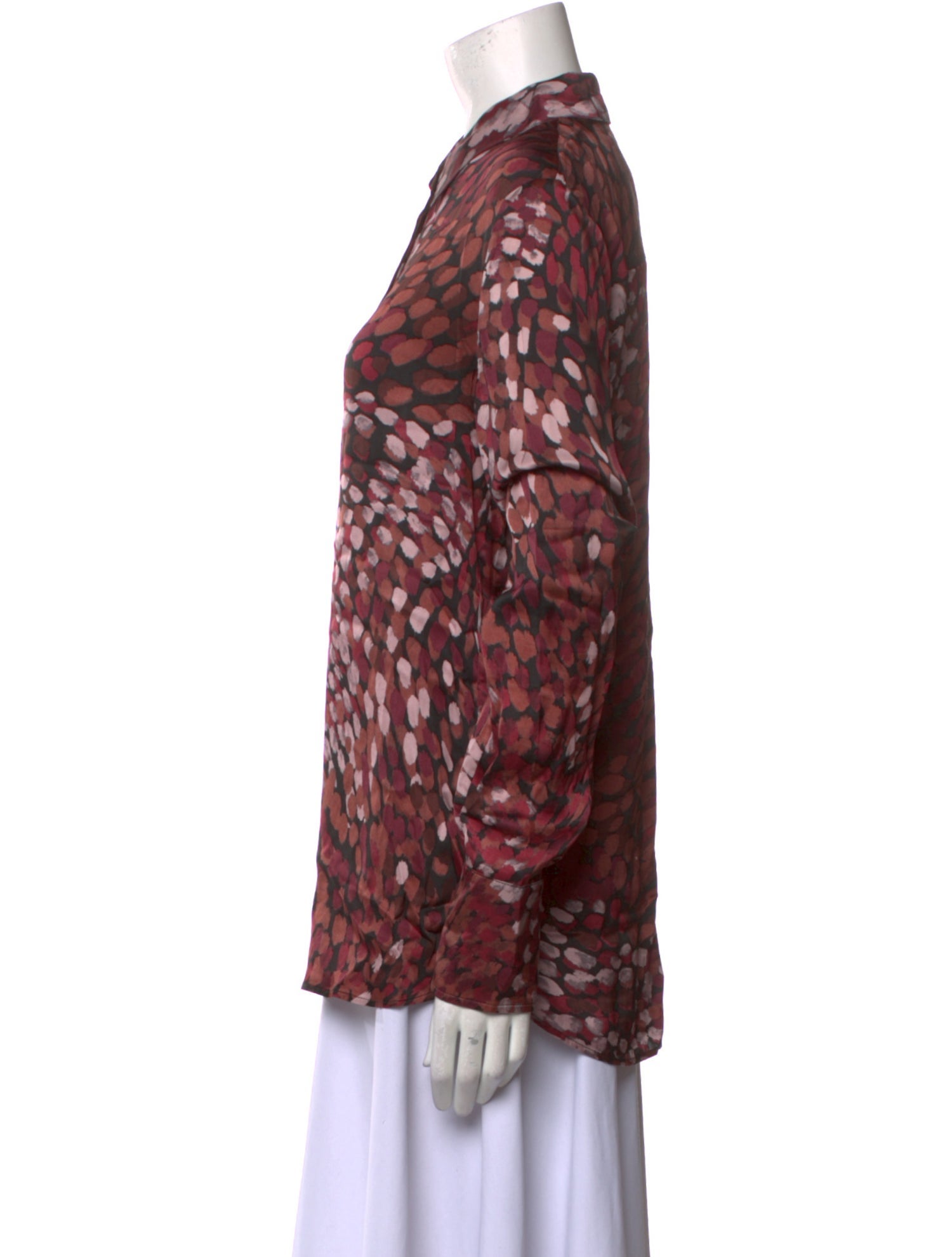 Altuzarra Animal Print Long Sleeve Button-Up Top