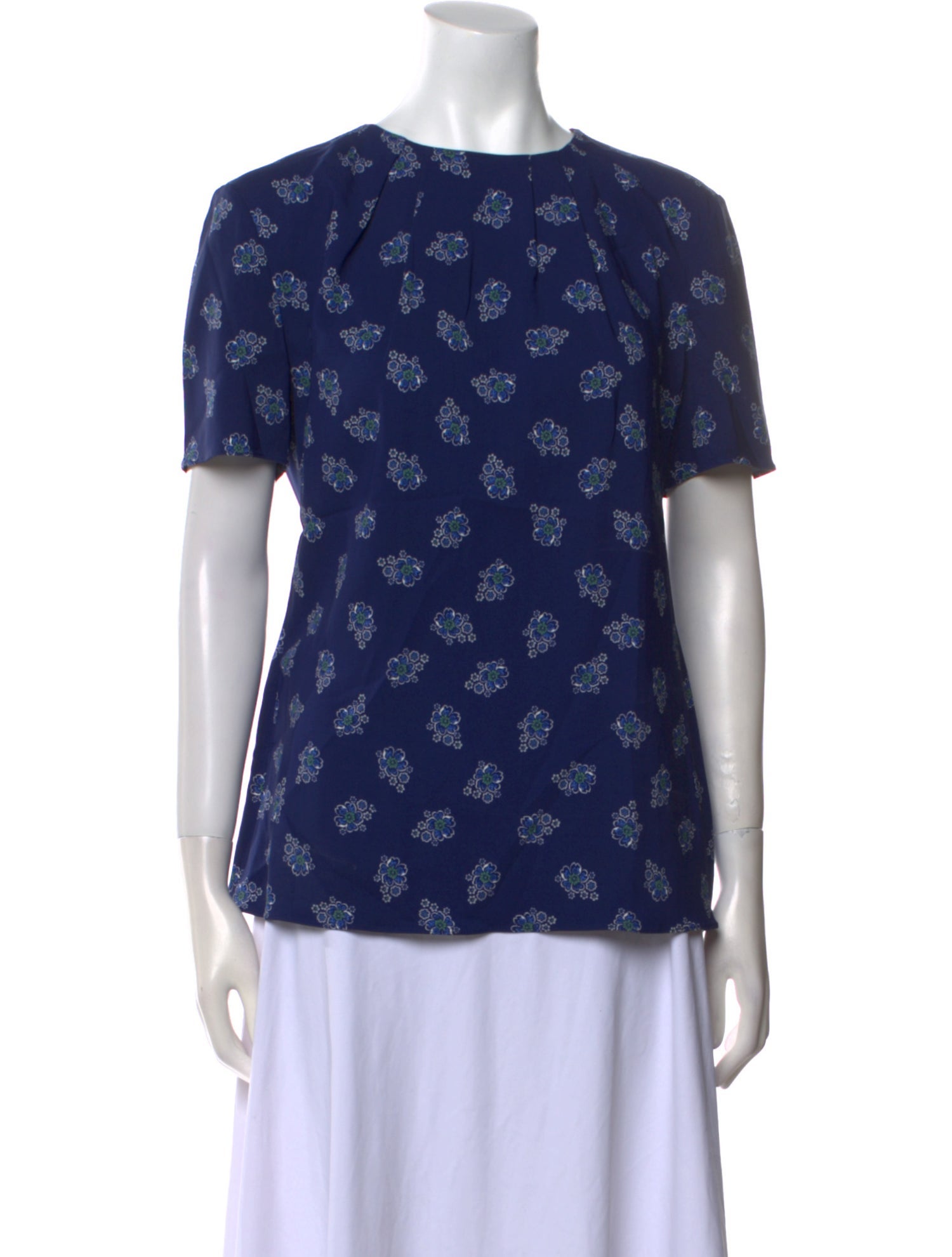 Altuzarra Floral Print Crew Neck Blouse