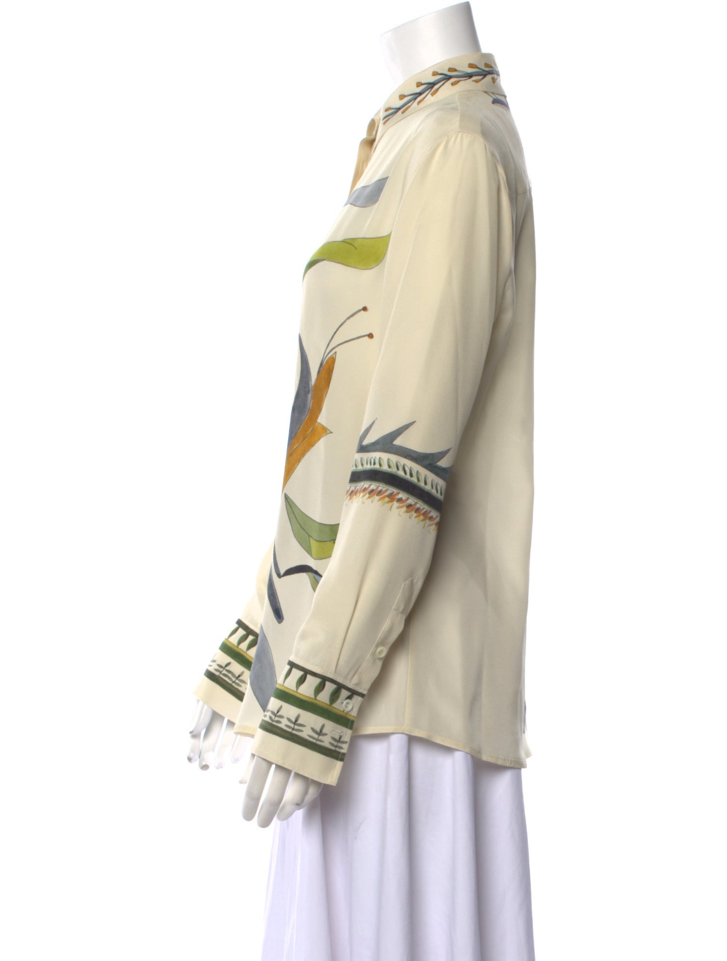 Altuzarra Silk Printed Button-Up Top