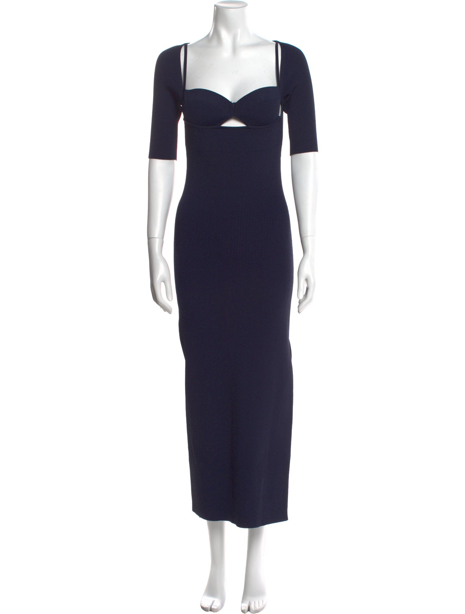Jil Sander Turtleneck Long Dress - Blue Dresses, Clothing