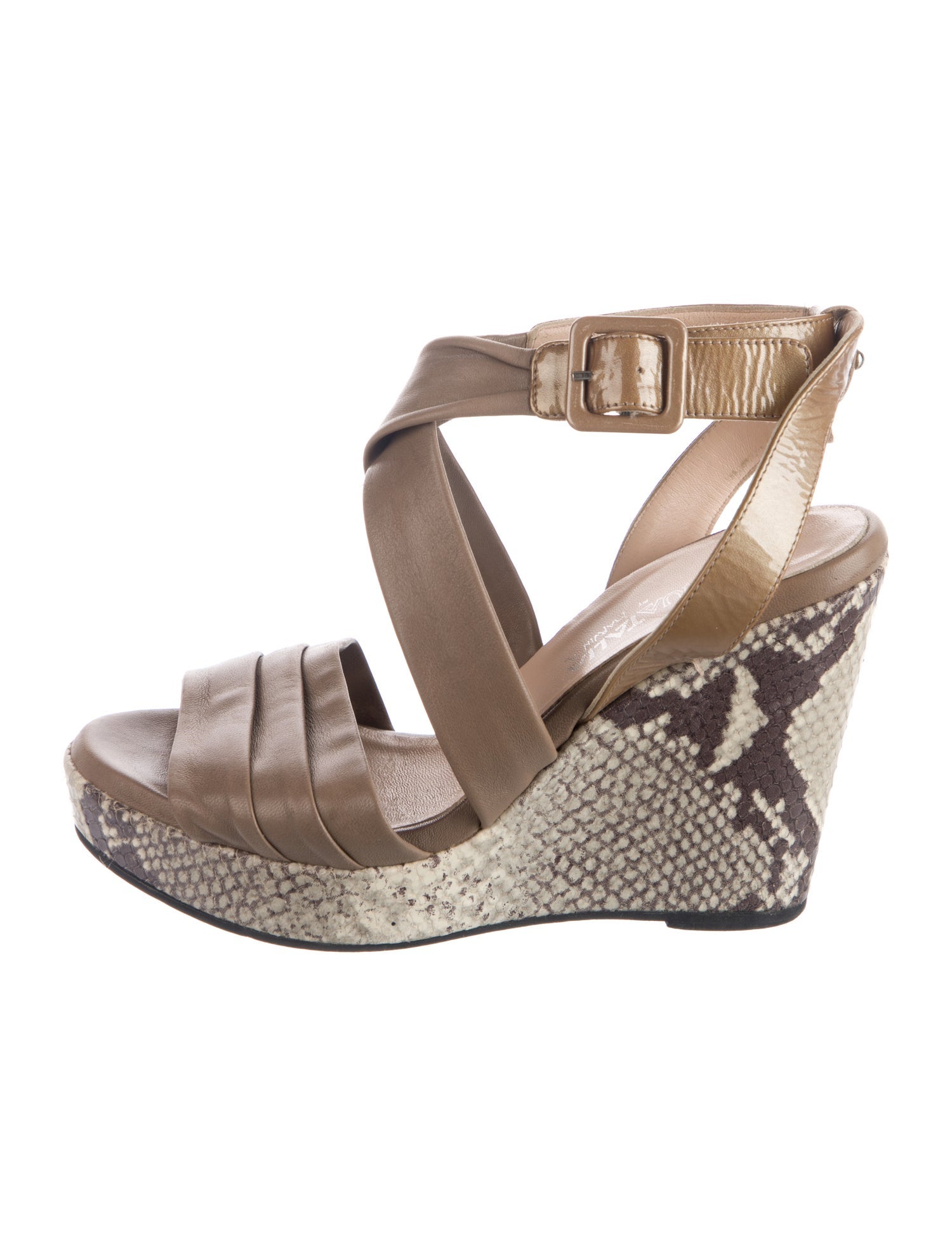 Altuzarra Embossed Leather Animal Print Slingback Pumps