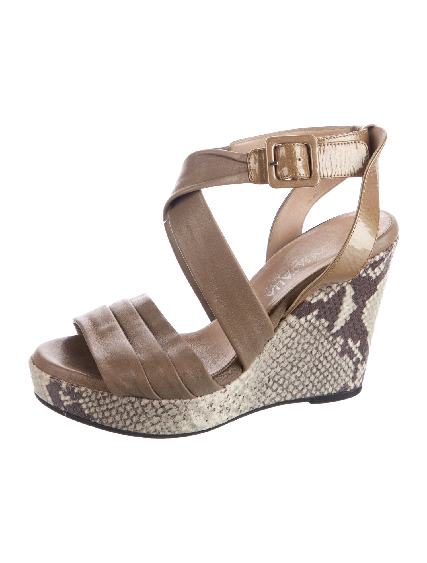 Altuzarra Embossed Leather Animal Print Slingback Pumps