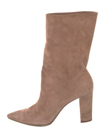 Altuzarra Suede Leather Trim Embellishment Sock Boots
