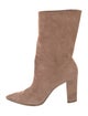 Altuzarra Suede Leather Trim Embellishment Sock Boots