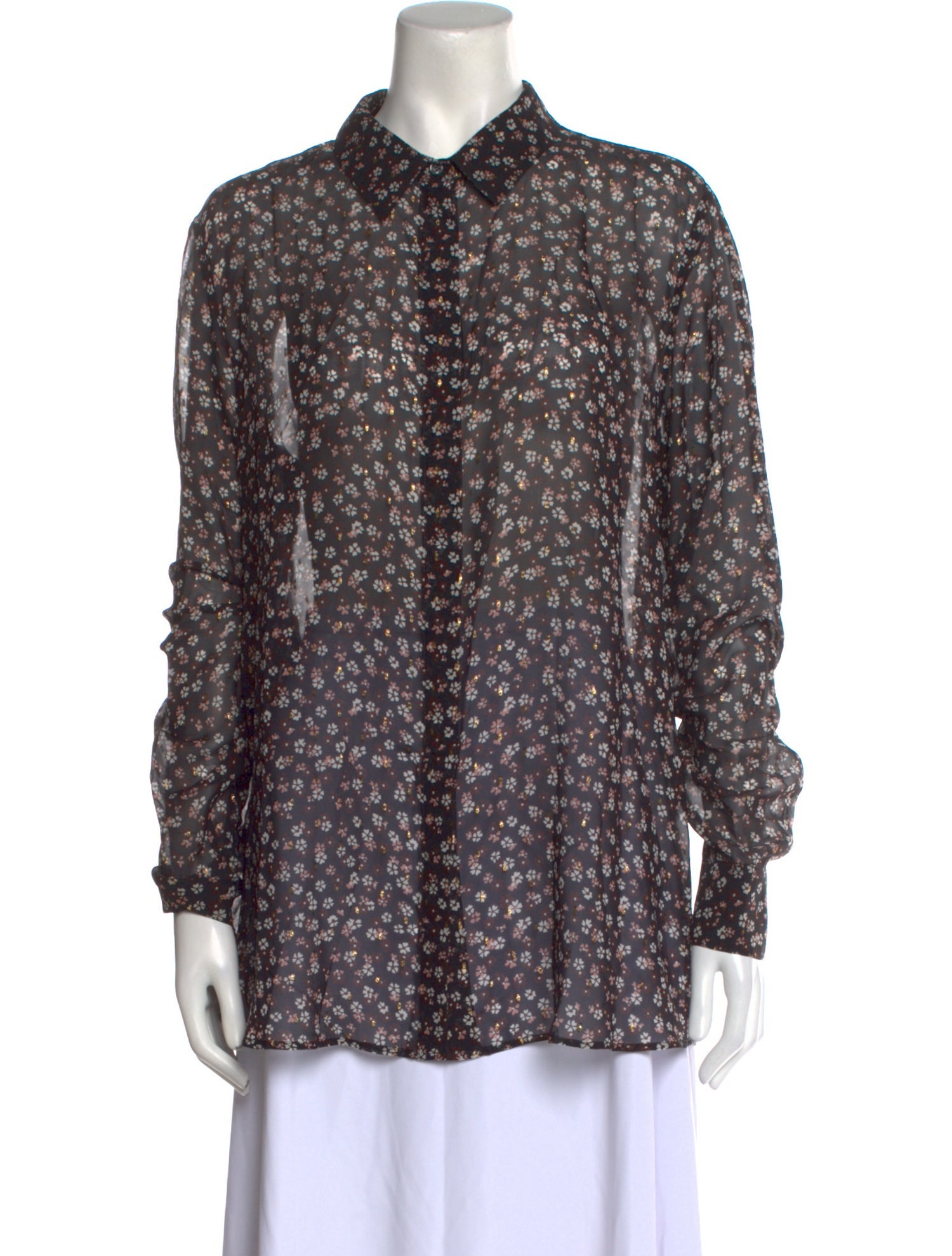 Altuzarra Silk Floral Print Button-Up Top
