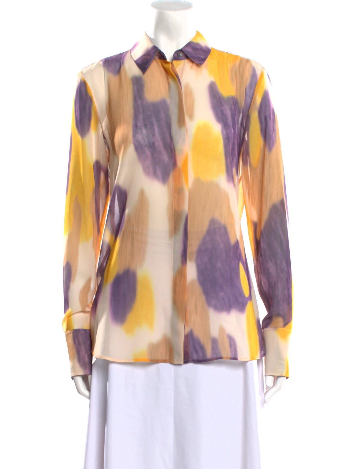 Altuzarra Printed Long Sleeve Button-Up Top w/ Tags