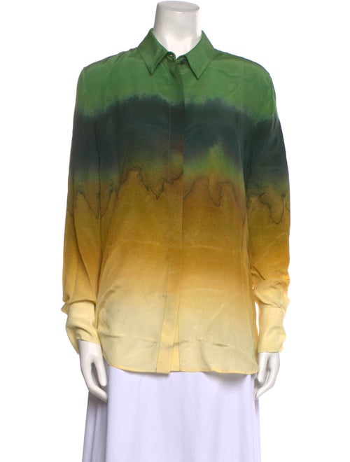 Altuzarra Tie-Dye Print Long Sleeve Button-Up Top