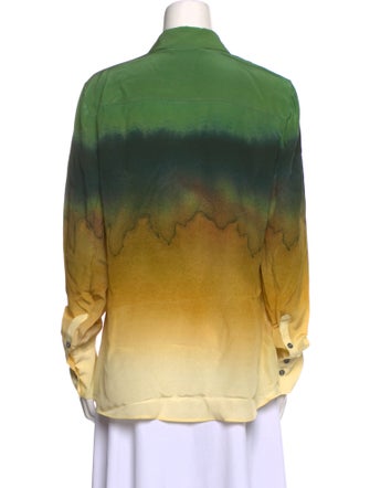 Altuzarra Tie-Dye Print Long Sleeve Button-Up Top