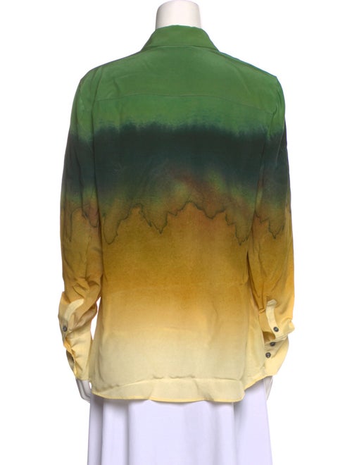 Altuzarra Tie-Dye Print Long Sleeve Button-Up Top