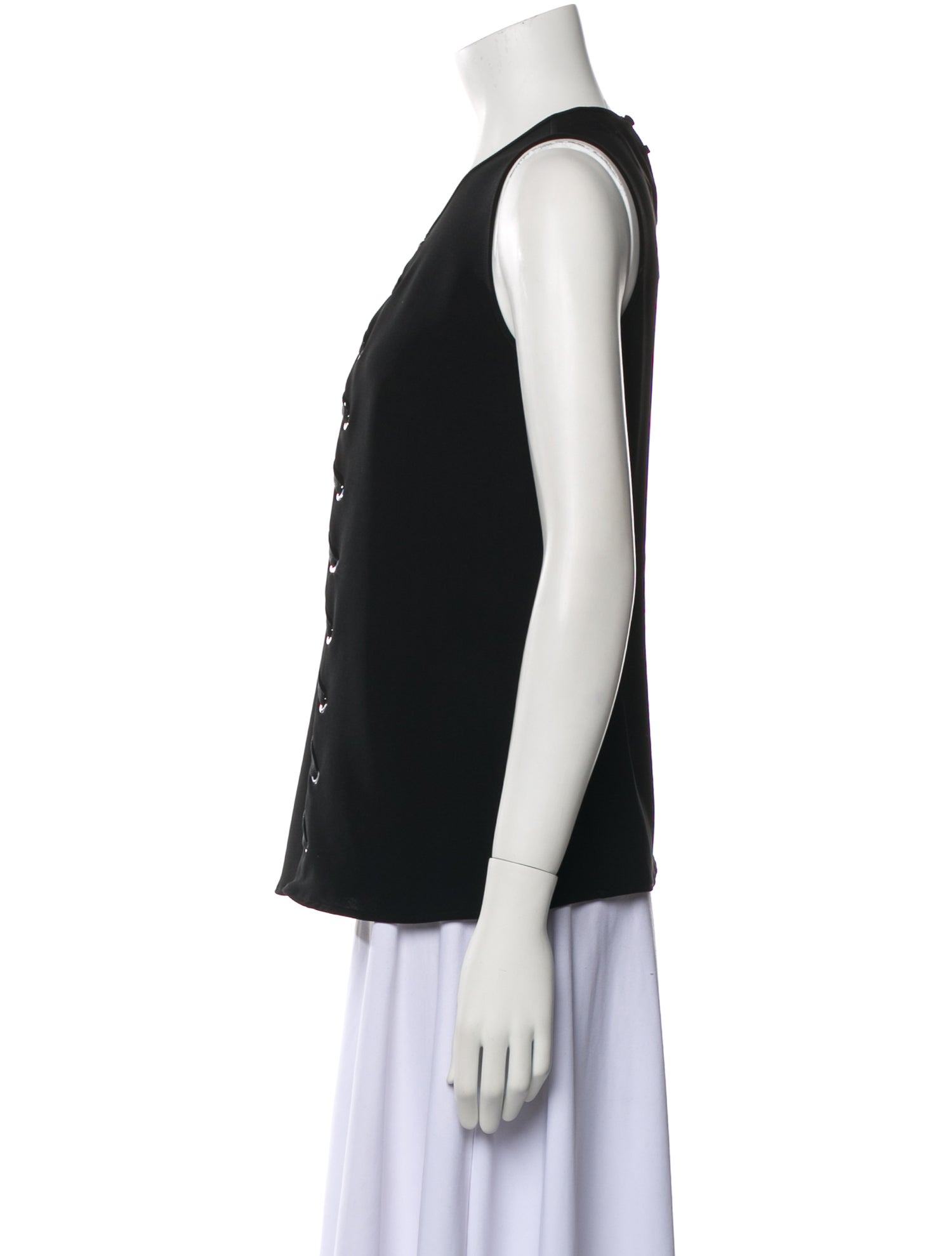 Altuzarra Scoop Neck Sleeveless Button-Up Top