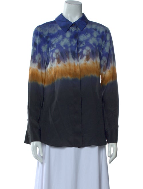 Altuzarra Silk Tie-Dye Print Button-Up Top
